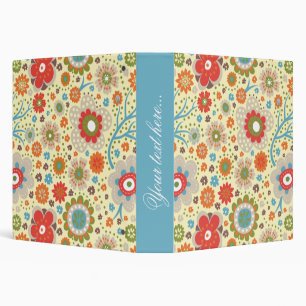 Vintage colourful floral pattern binder