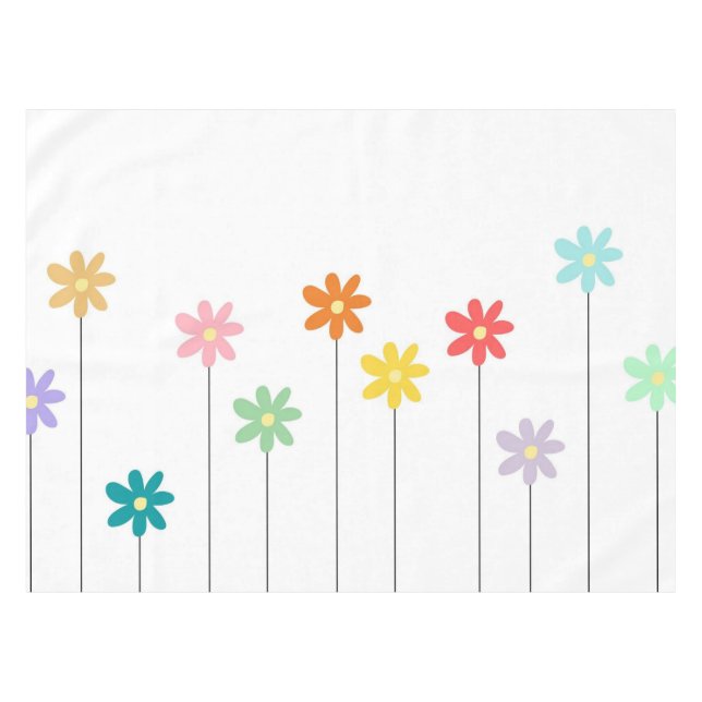 Vintage Colourful Flower Tablecloth (Front (Horizontal))