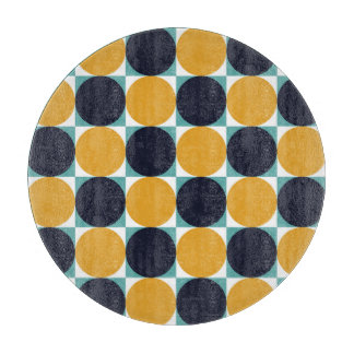 Vintage colourful geometry: circle pattern. cutting board