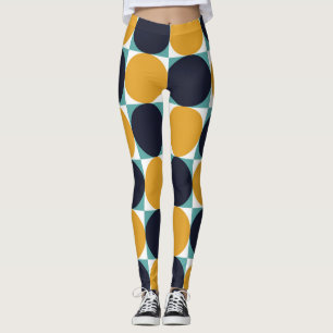 Vintage colourful geometry: circle pattern. leggings