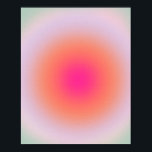 Vintage Colourful Gradient Poster<br><div class="desc">Gradient Design - Aura Effect - Green,  Lilac,  Orange And Pink Ombre.</div>