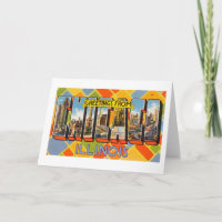 Vintage Colourful Greetings From Chicago Illinois