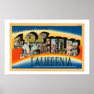 Vintage Colourful Greetings From Los Angeles Poste Poster