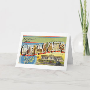 Vintage Colourful Greetings From Oklahoma Card