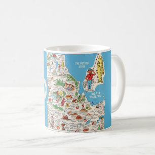 Vintage Colourful Idaho Map Mug
