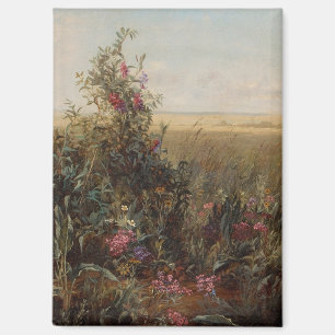Vintage Colourful Meadow with Wildflowers Design Magnet