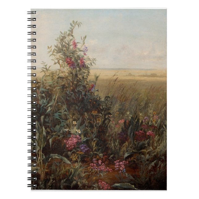 Vintage Colourful Meadow with Wildflowers Design Notebook (Front)