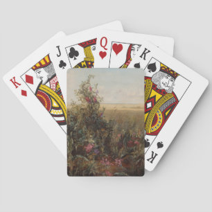 Vintage Colourful Meadow with Wildflowers Design Playing Cards