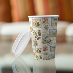Vintage Colourful Mexican Travel Print Paper Cups