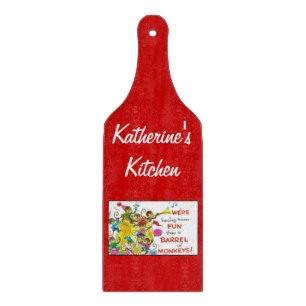 Vintage Colourful More Fun Barrel of Monkeys Cutting Board