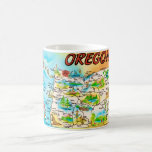 Vintage Colourful Oregon Map  Coffee Mug<br><div class="desc">Vintage,  retro very colourful Oregon State Map repurposed on a mug.</div>