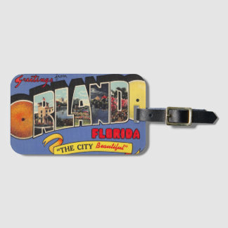 Vintage Colourful Orlando Florida Luggage Tag