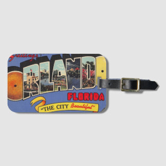 Vintage Colourful Orlando Florida Luggage Tag