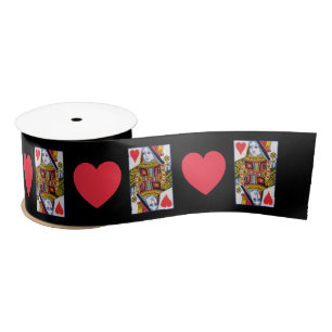 Vintage Colourful Ornate Queen With Hearts Satin Ribbon