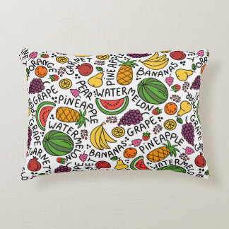 vintage colourful pattern on the theme of food, pr accent pillow