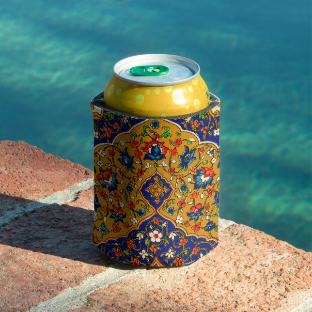 Vintage Colourful Persian Floral Art Can Cooler (In Situ Pool)