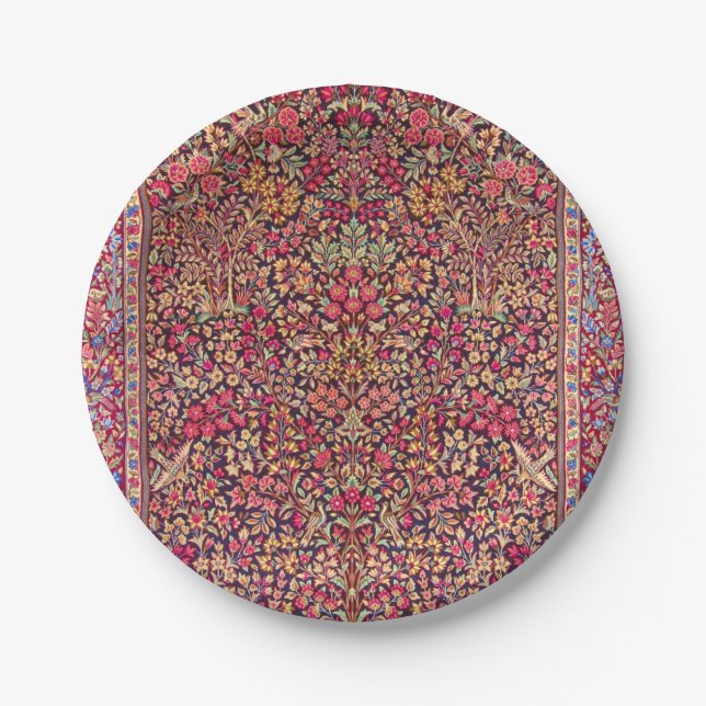 Vintage Colourful Persian Rug Pattern Paper Plate (Front)