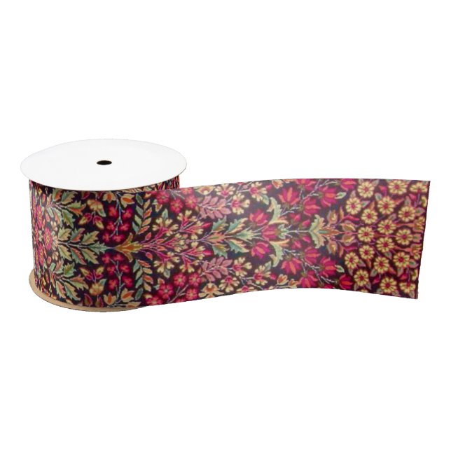 Vintage Colourful Persian Rug Pattern Satin Ribbon (Spool)
