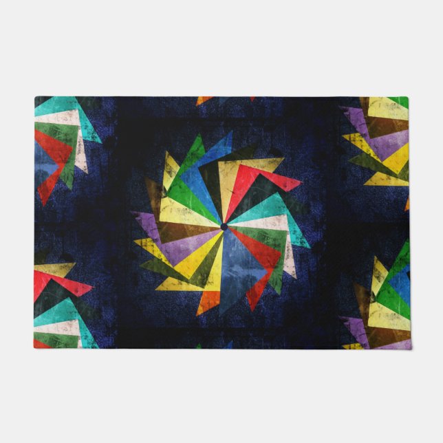 Vintage Colourful Pinwheel Doormat (Front)