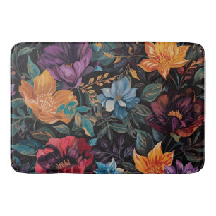 Vintage colourful Rainbow Floral Bath Mat