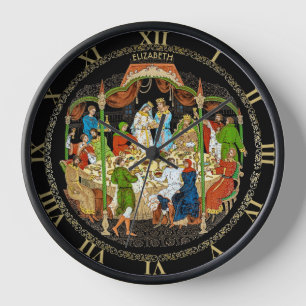 Vintage Colourful Retro Russian Fairy Tale Fantasy Clock