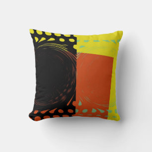 Vintage Colourful Retro Swirl Painting Abstract Ar Throw Pillow