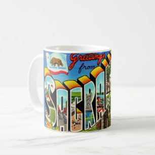 Vintage Colourful Sacramento CA Coffee Mug