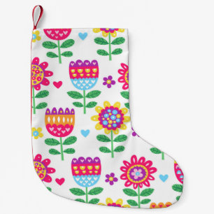 vintage colourful seamless pattern with cheerful f small christmas stocking