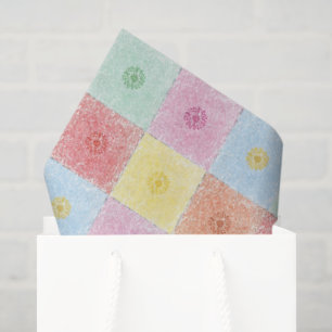 Vintage Colourful trendy Flowers pattern Birthday Tissue Paper