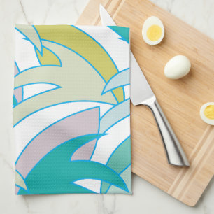 Vintage Colourful Tropical Leaves Vintage Kitchen Towel