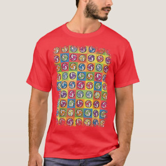 Vintage Colourful Volleyball Cute Colorsplash Ball T-Shirt