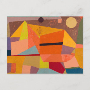 Vintage Colourful Watercolor Landscape Abstract Postcard