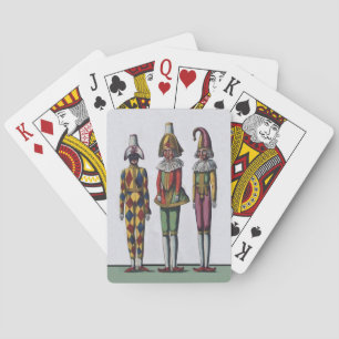 Vintage Colourful Whimsical Three Jester Dolls Playing Cards