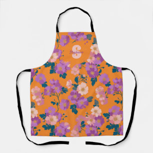 Vintage Colourful Wild Roses Pattern Apron