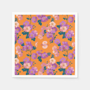 Vintage Colourful Wild Roses Pattern Napkin