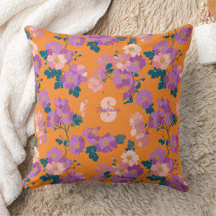 Vintage Colourful Wild Roses Pattern Throw Pillow
