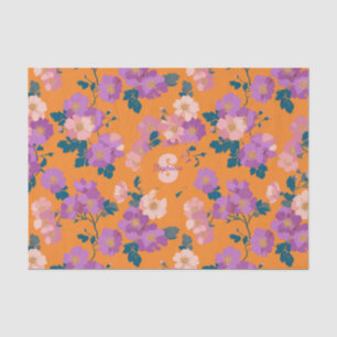 Vintage Colourful Wild Roses Pattern Tissue Paper