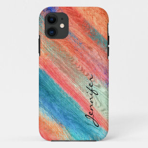 Vintage Colourful Wood Grain Texture #6 iPhone 11 Case