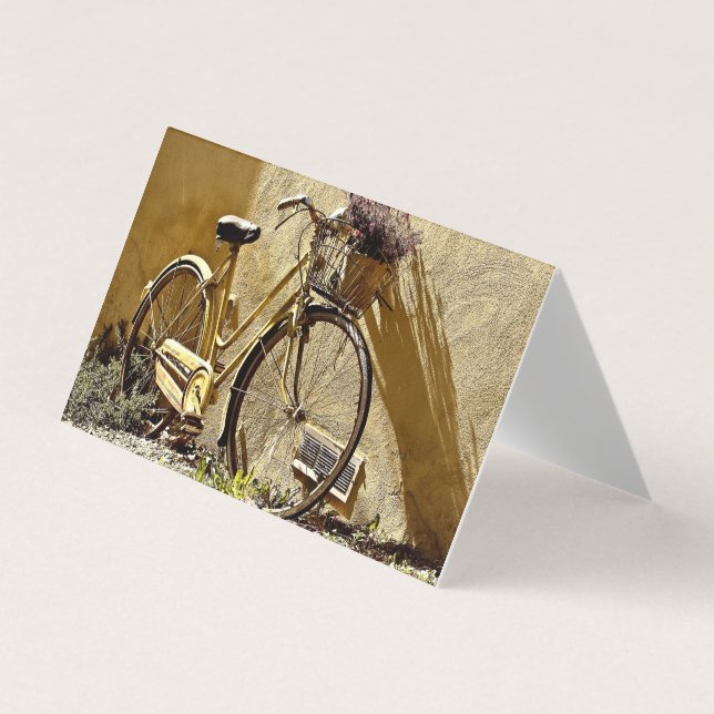 Vintage Colourful Yellow Bicycle  Business Card (Front)