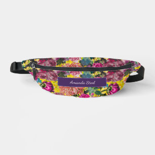 Vintage colourful yellow Floral monogrammed Fanny Pack