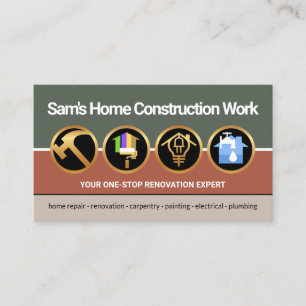 Vintage Colours Handyman Tools Construction Builde Business Card