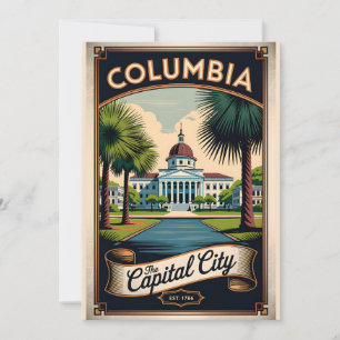 Vintage Columbia South Carolina The Capital City Holiday Card