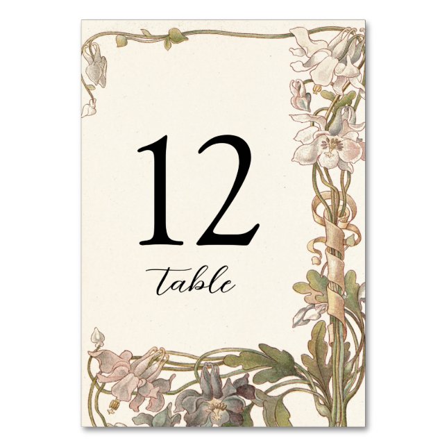Vintage Columbine Table Number (Front)