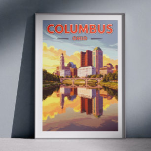 Vintage Columbus Ohio Poster
