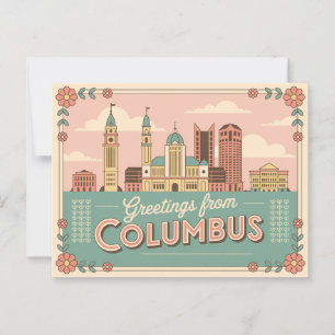 Vintage Columbus Postcard   Greetings from