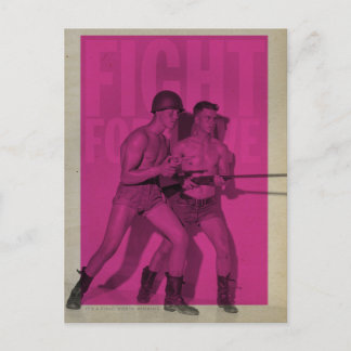 Vintage combat pour la carte postale de la fierté 