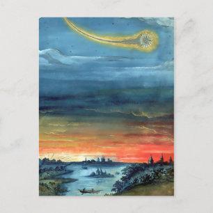 Vintage Comet Book Illustration Aczime Postcard