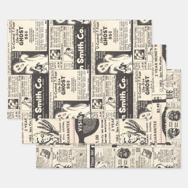 Vintage Comic Book Classified Ad Wrapping Paper (Set)
