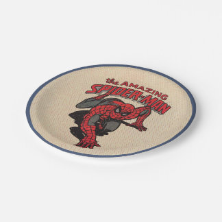 vintage comic book spider man paper plate