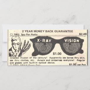 Vintage Comic Book X-Ray Specs Note Card